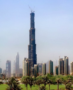 Burj Dubai, in opbouw